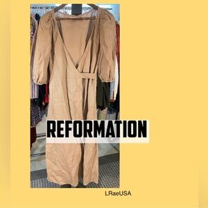 Reformation Linen Wrap Dress